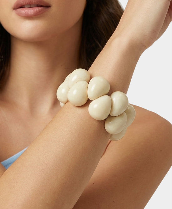 
Beaded Elastic Bracelet in IVORY view 1
