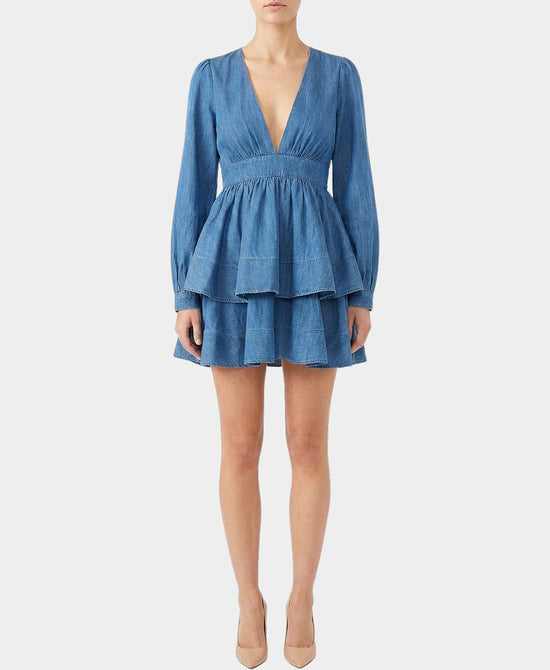 Denim Tiered Dress view 1