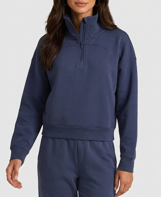 
Quarter Zip Up in NAVY view 1