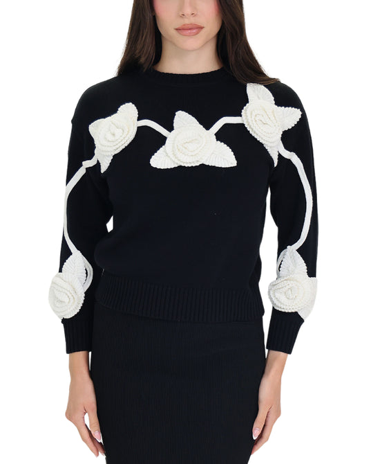 Sweater w/ Flower Detail view 