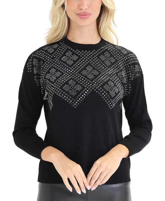 Knit Top w/ Crystals view 