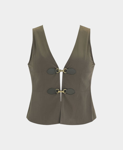 Tailored Blouse w/ Keyhole Cut-Outs image 2