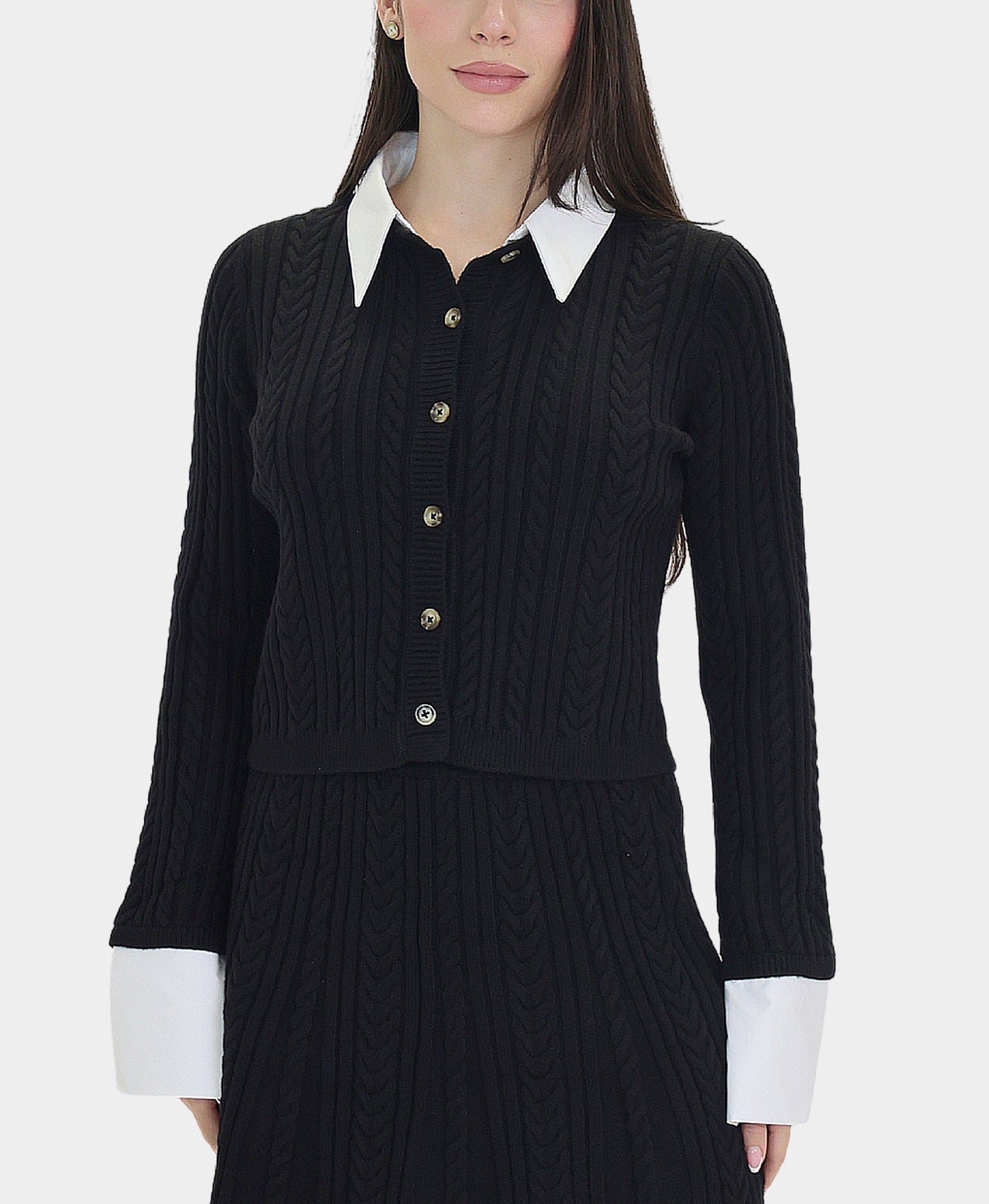 Cable Knit Cardigan Top view 1