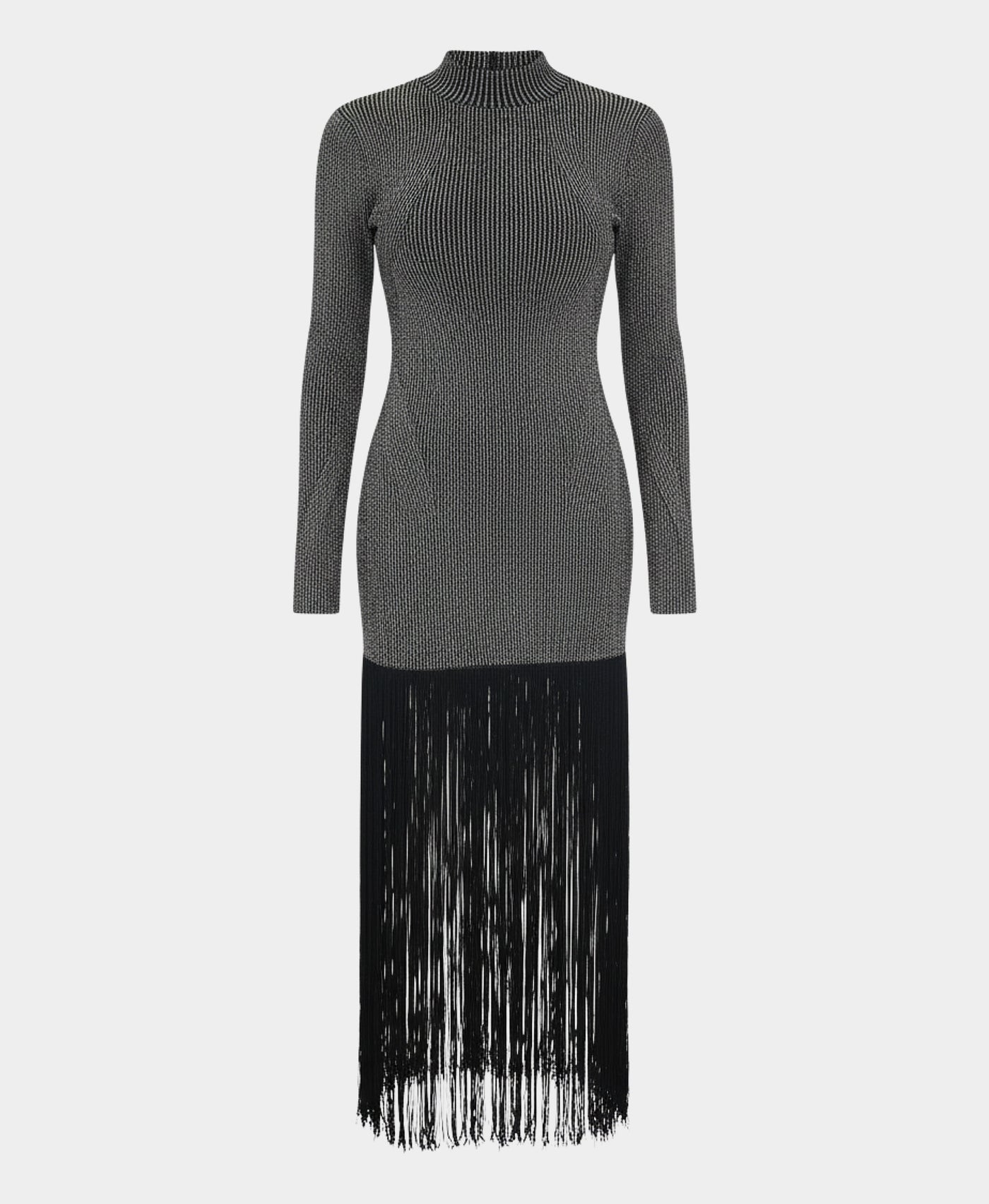 Metallic Midi Dress w/ Fringe view 2