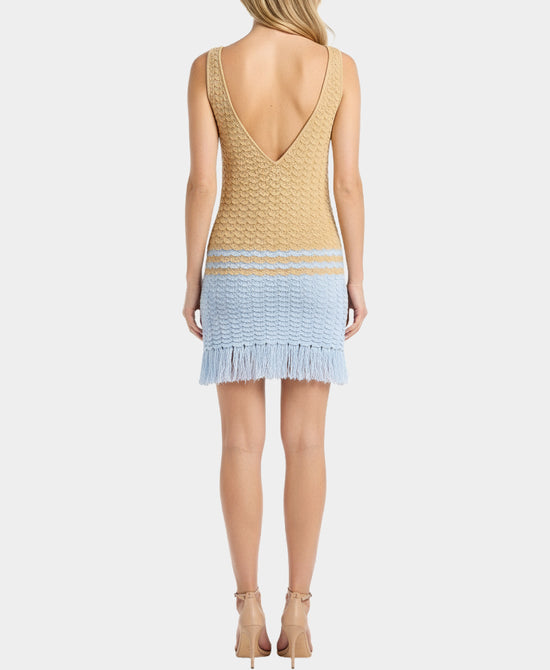 Two Tone Knit Dress w/ Fringe view 2