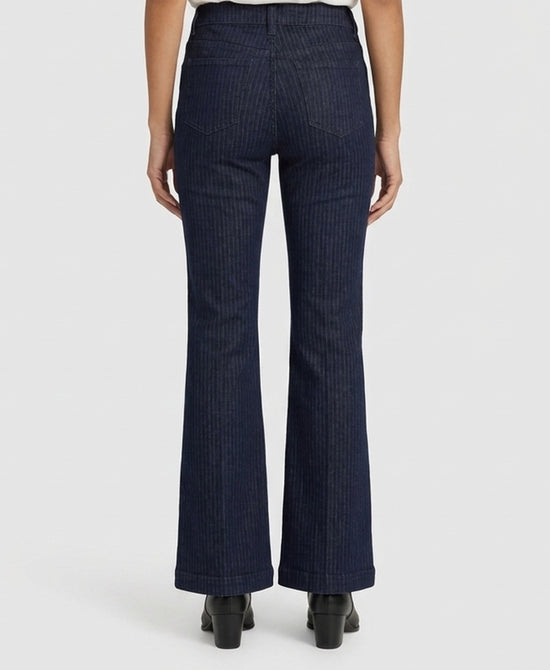 
Tonal Stripe Flare Jeans in BLUE view 2