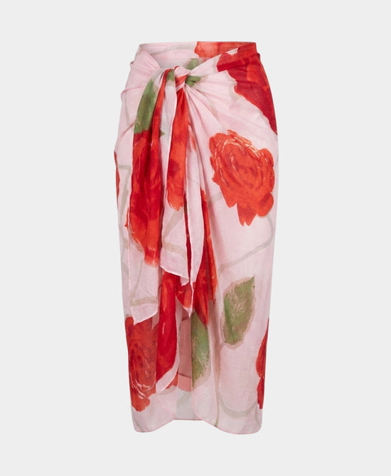 
Rose Print Sarong in RED MULTI view 2