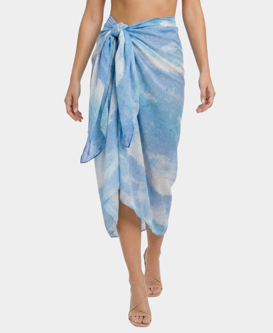 
Watercolor Print Sarong in BLUE view 1