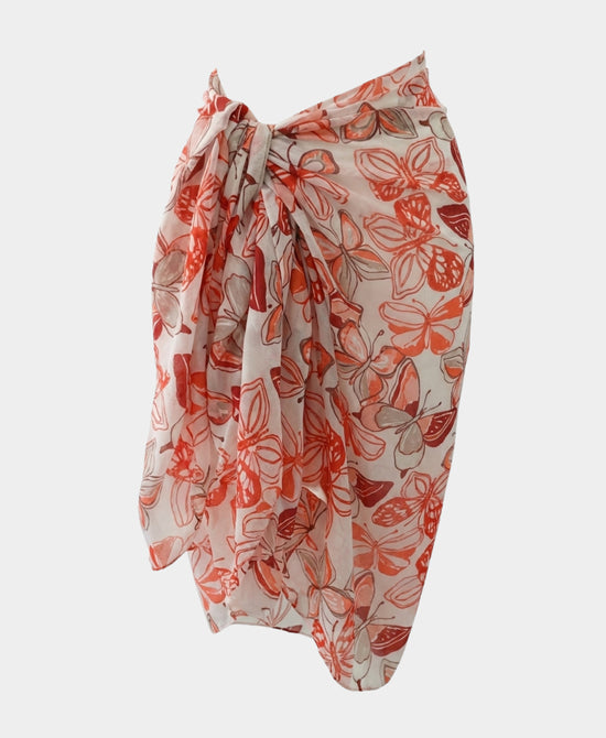 
Butterfly Print Sarong in RED MULTI view 2