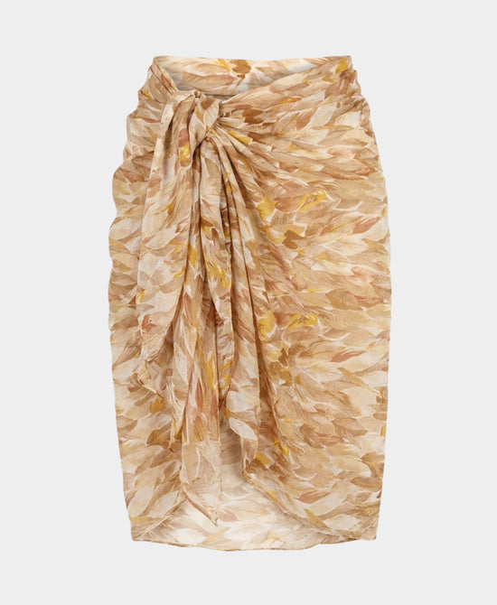 
Leaf Print Sarong in BEIGE MULTI view 2