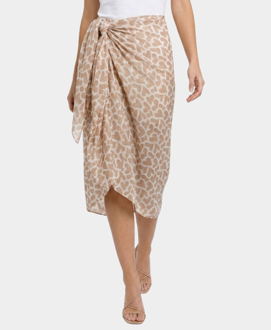 
Heart Print Sarong in BEIGE view 1