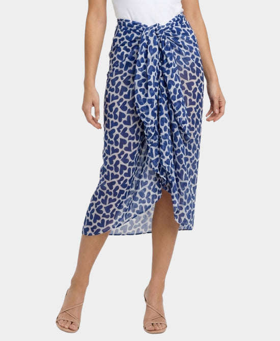
Heart Print Sarong in NAVY view 1