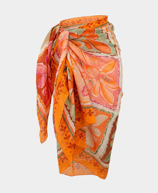 
Printed Sarong in ORANGE MULTI view 2