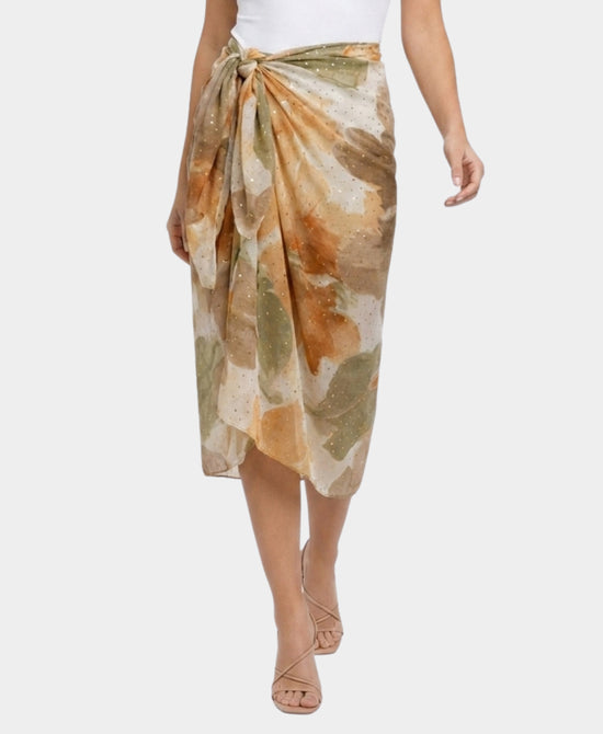 
Watercolor Print Sarong in BEIGE MULTI view 1
