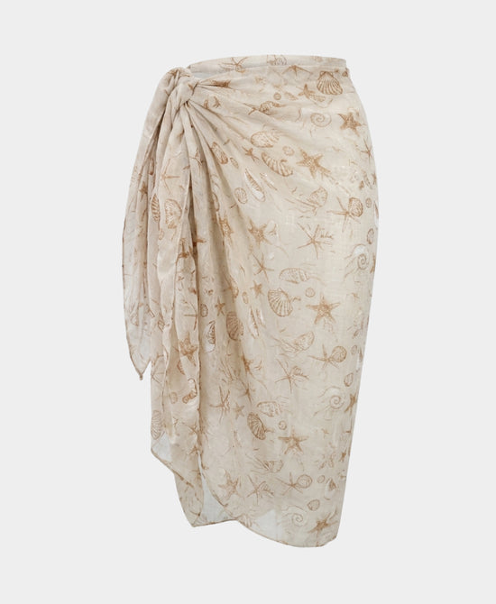 
Starfish Print Sarong in BEIGE view 2