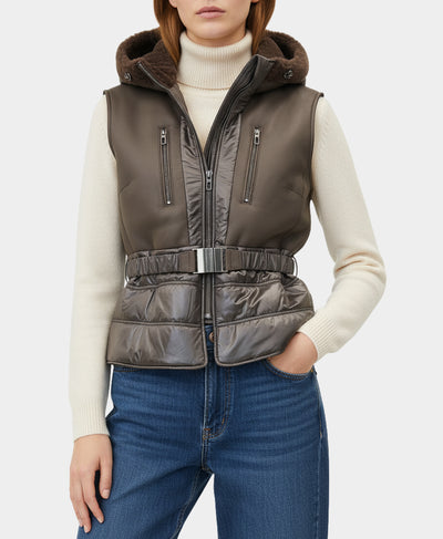 Shearling Vest w/ Hood image 1