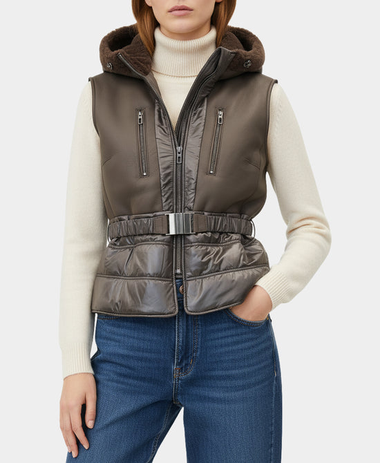 Shearling Vest w/ Hood view 