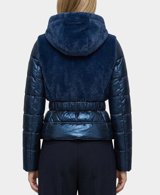 Shearling & Puffer Jacket w/ Hood view 