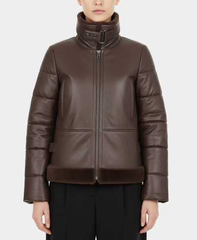 Shearling & Puffer Moto Jacket image 1