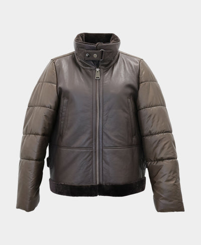 Shearling & Puffer Moto Jacket image 3