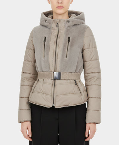 Shearling & Puffer Jacket w/ Hood image 1