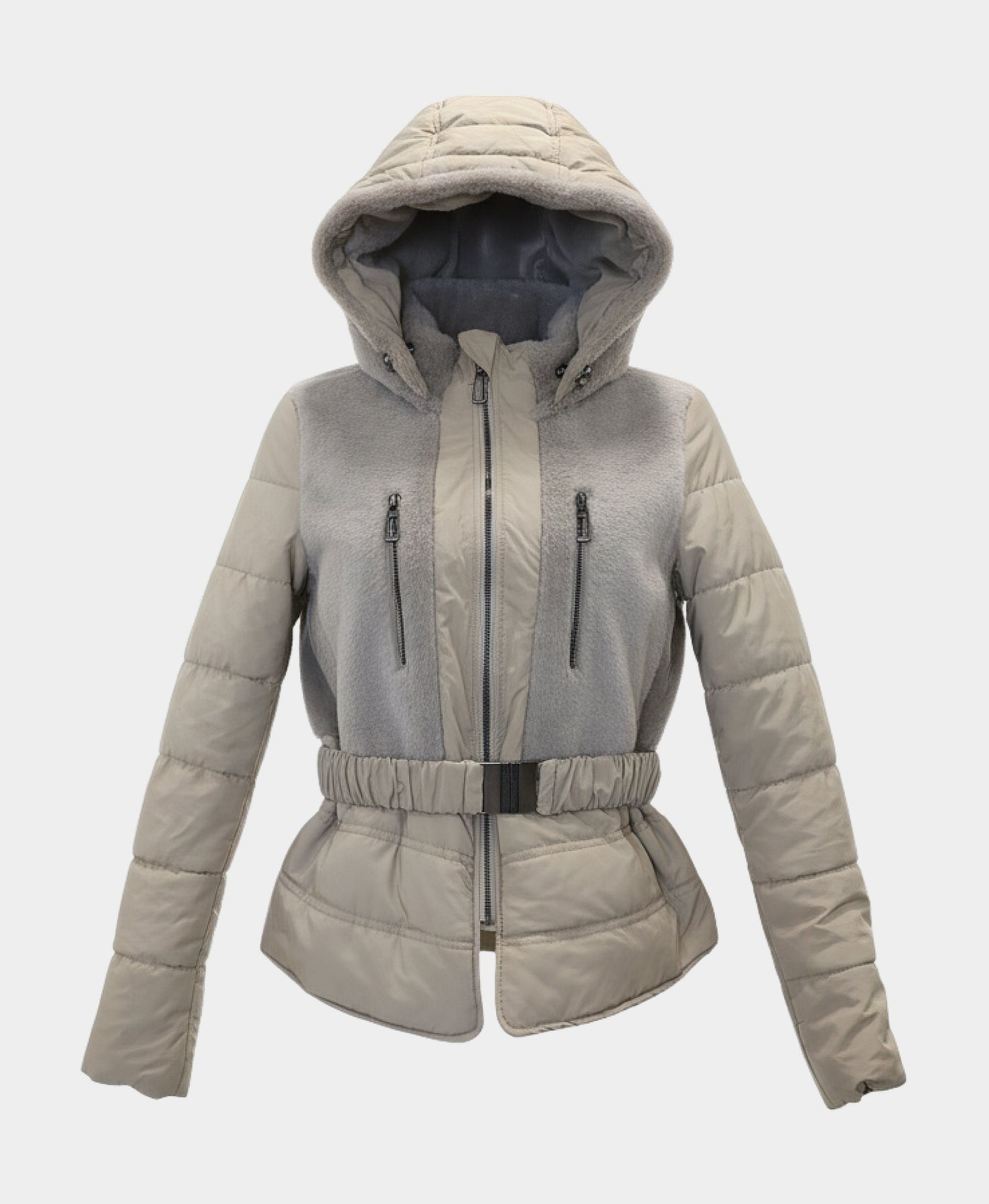 Shearling & Puffer Jacket w/ Hood view 3