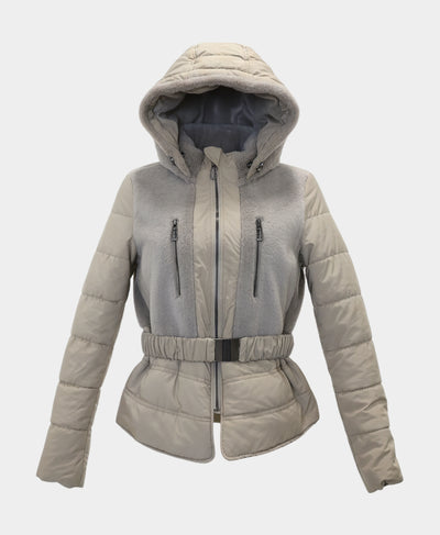 Shearling & Puffer Jacket w/ Hood image 3