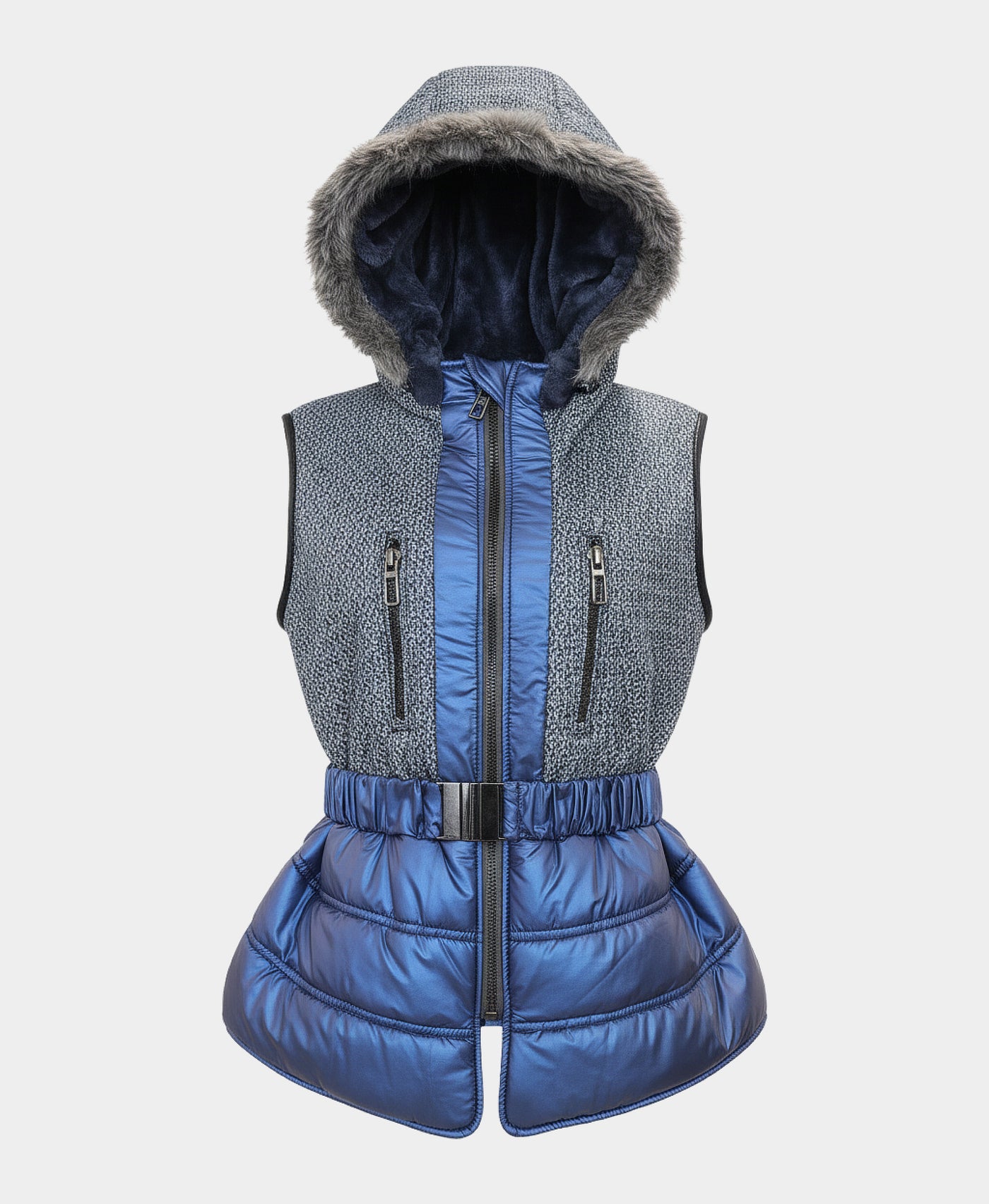 Shearling & Puffer Vest view 3