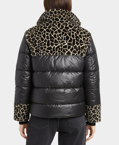 Shearling Giraffe Print w/ Puffer & Leather Trim image 3