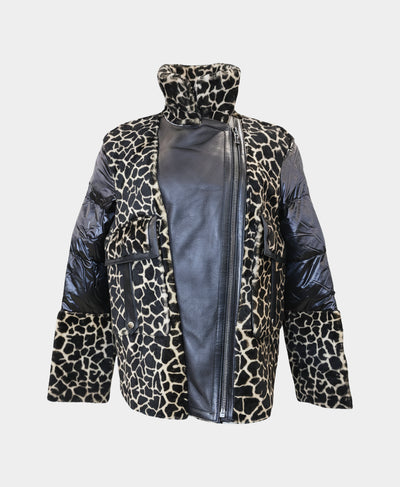 Shearling Giraffe Print w/ Puffer & Leather Trim image 4
