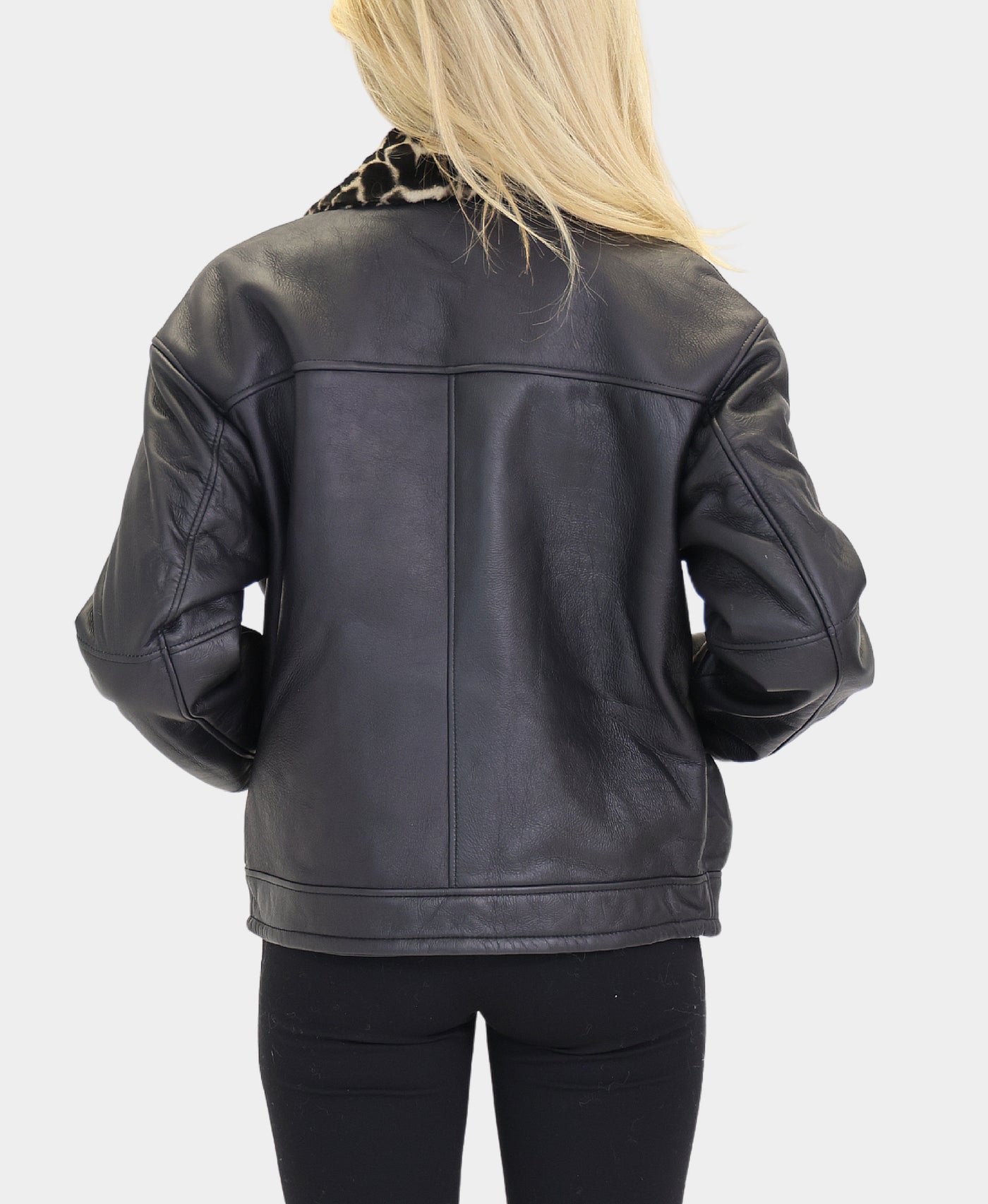 Printed Trim Shearling Jacket view 2