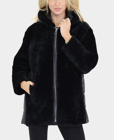 Shearling Jacket w/ Hood image 1