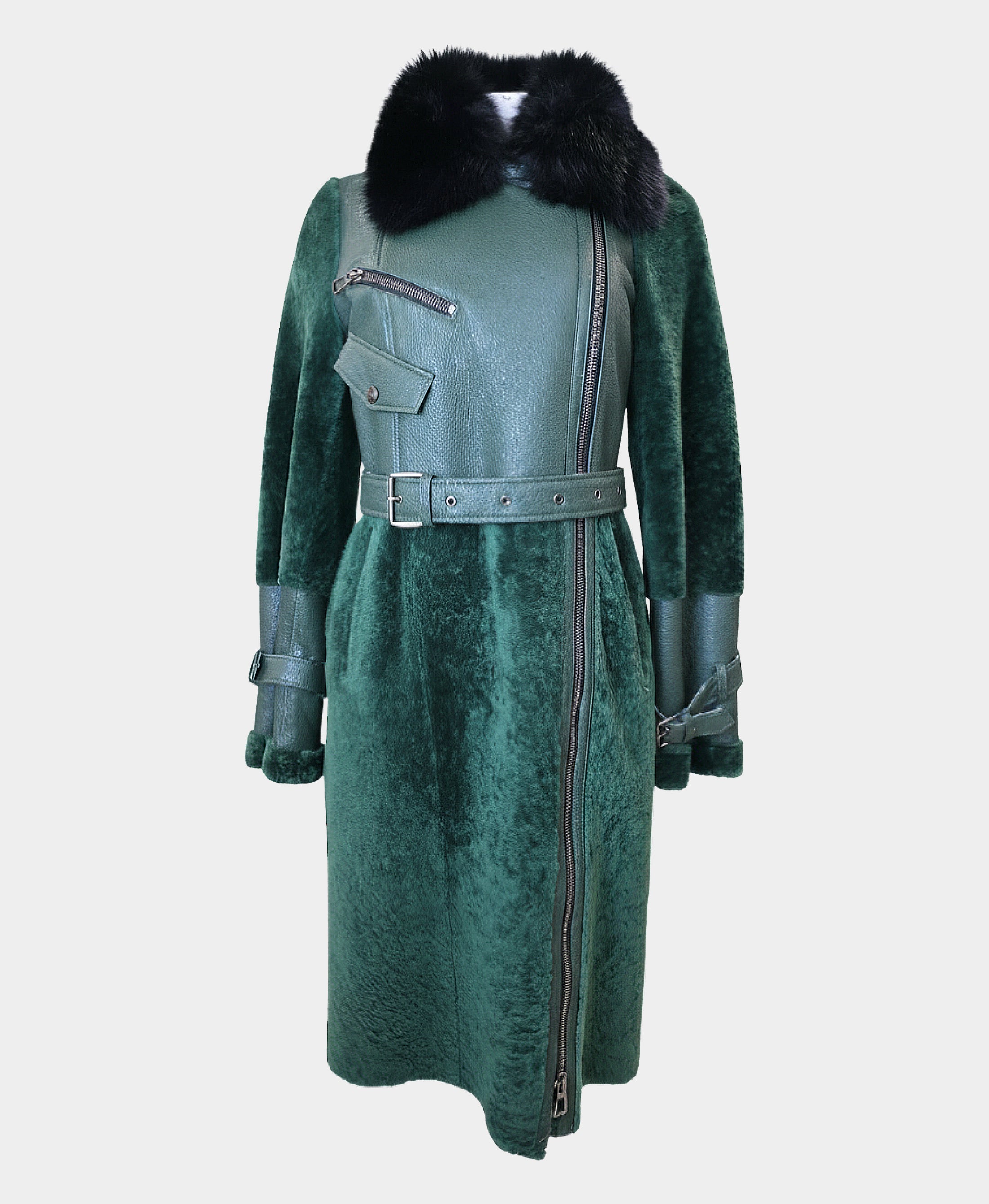 sheller 即完 FOXfurcapecoat Shearling Coat w/ Fox Fur Collar – FOX'S - Online