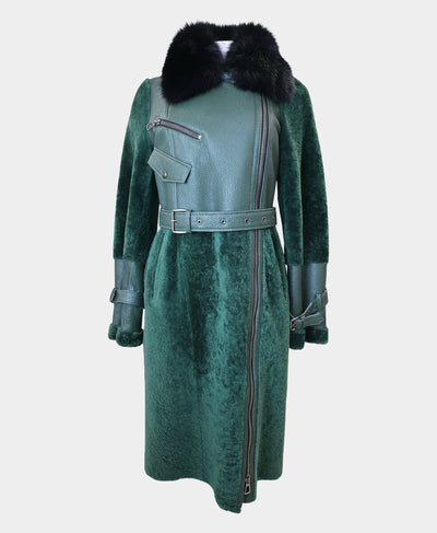 Shearling Coat w/ Fox Fur Collar image 2