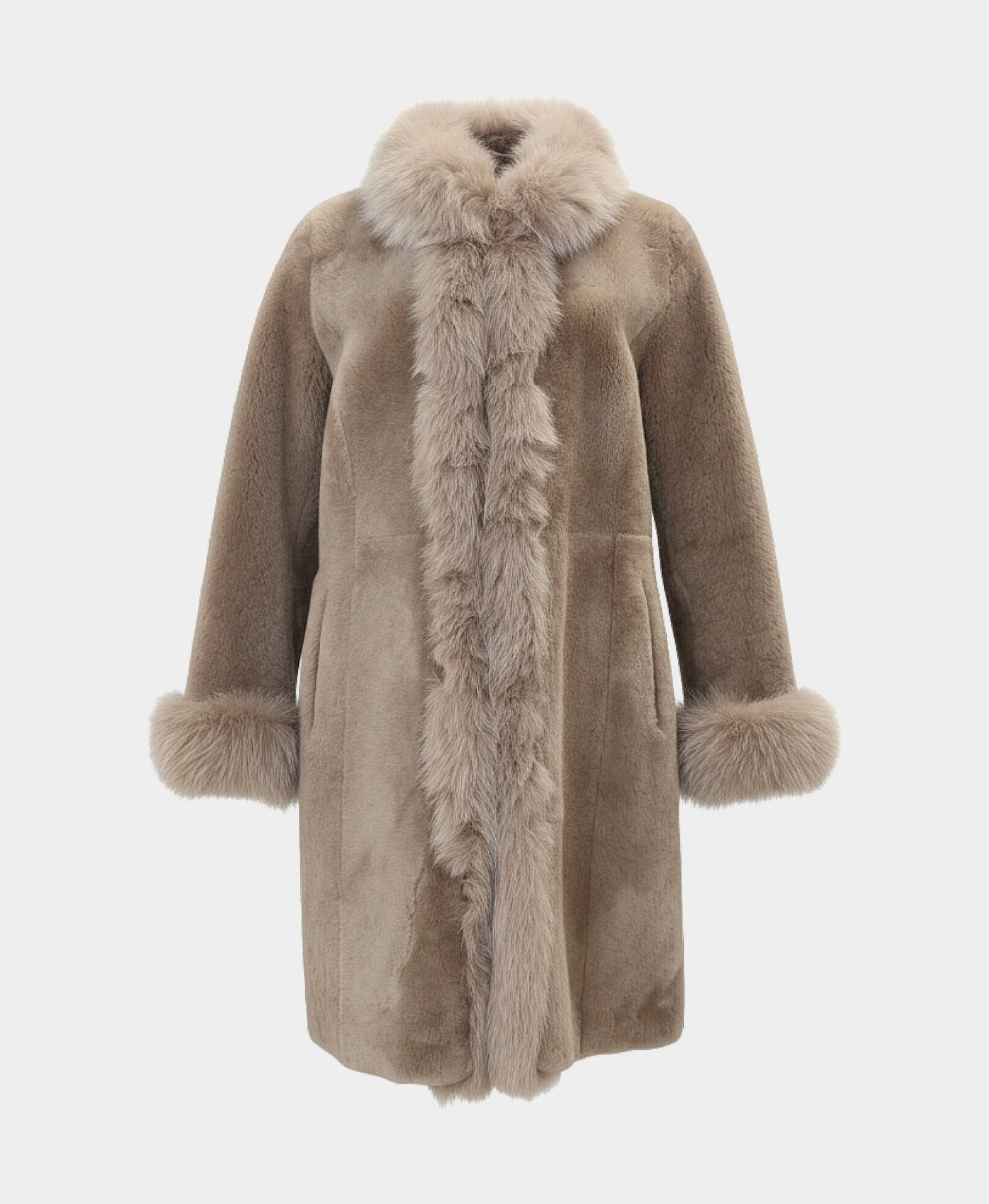 Shearling Jacket w/ Fox Fur Trim view 2