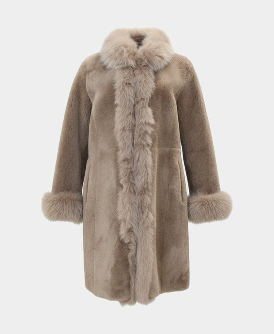 Shearling Jacket w/ Fox Fur Trim view 