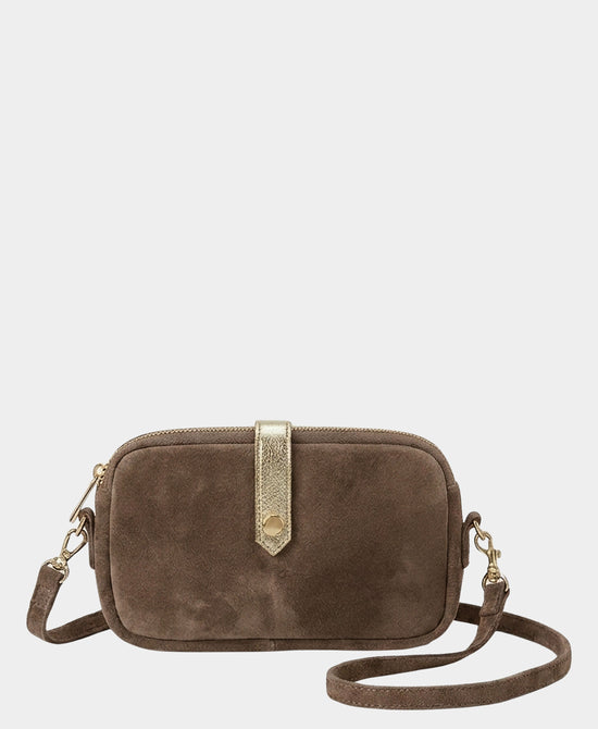 
Suede Small Crossbody Bag in TAUPE view 1