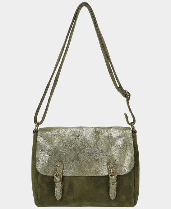
Suede Messenger Bag in KHAKI view 1