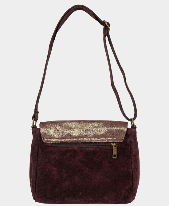 
Suede Messenger Bag in BURGUNDY view 2