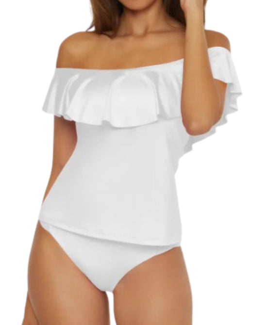 Off The Shoulder Ruffle Tankini- 2 Pc Set view 