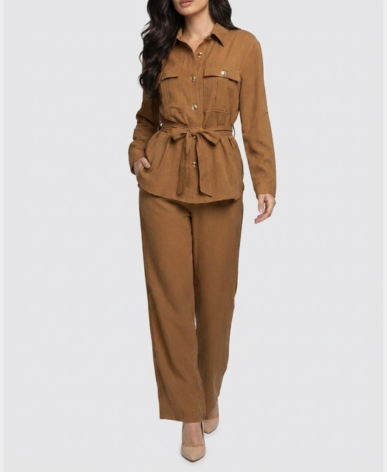 
Safari Shirt Jacket & Pant Set- 2 Pc Set in CAMEL view 1