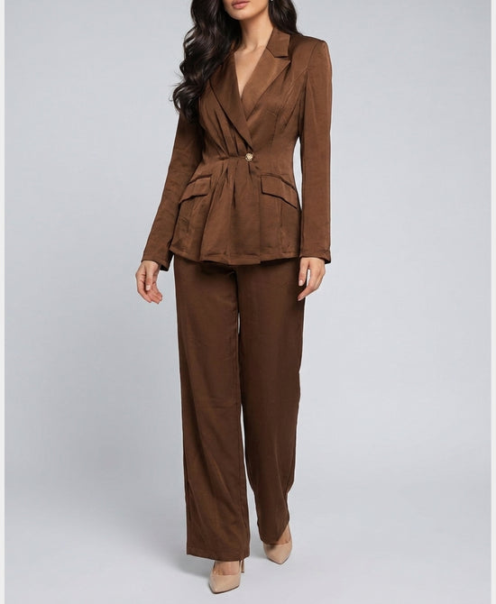 
Blazer & Pant Set- 2 Pc Set in BROWN view 1