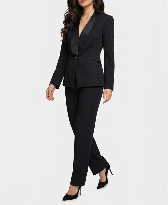 
Tuxedo Blazer & Pant Set- 2 Pc Set in BLACK view 1