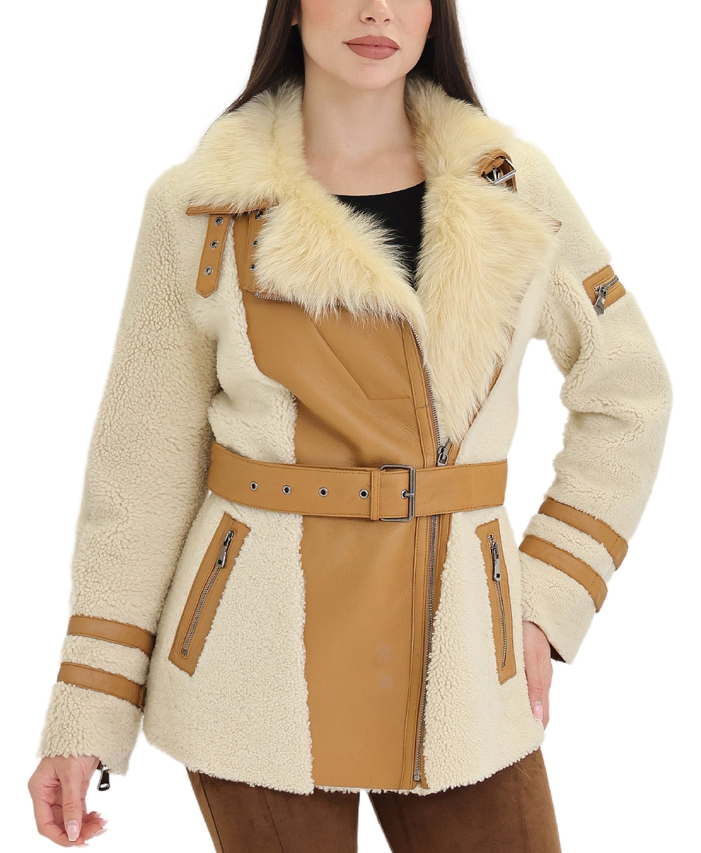 Shearling Moto Jacket view 1