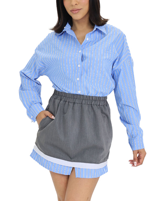 Striped Shirt Dress view 