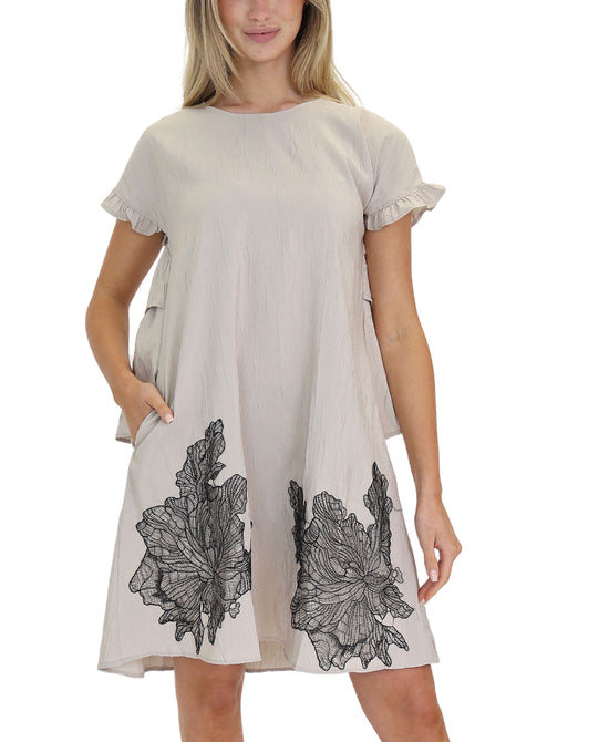 Ruffle Dress w/ Lace Trim view 
