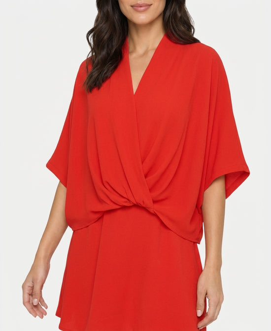 
Surplice Hi-Lo Blouse in RED view 1