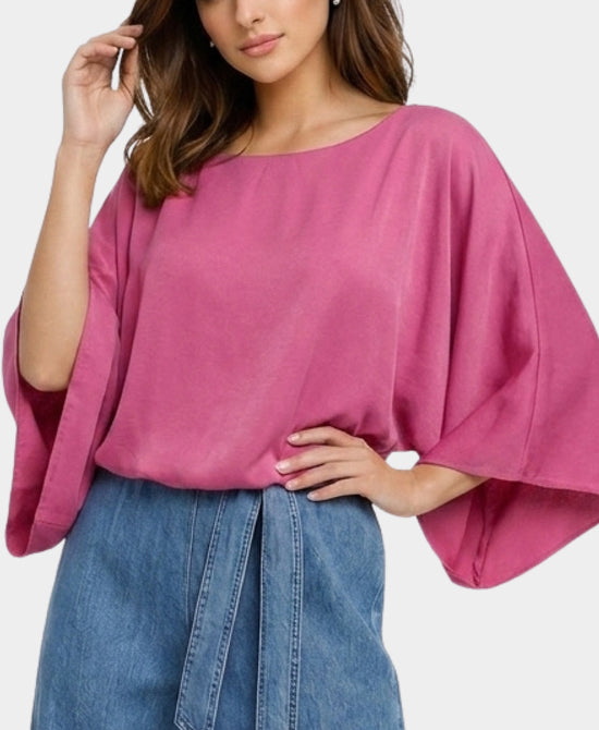 
Bubble Hem Blouse in PINK view 1