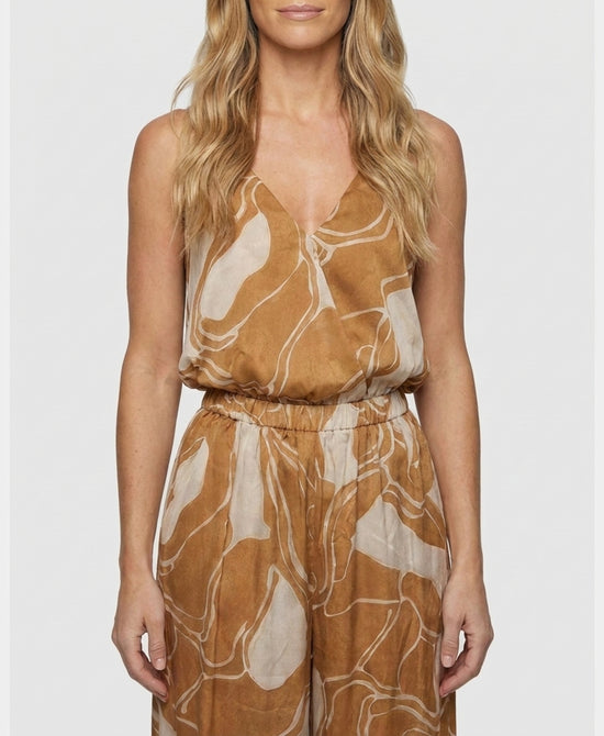 
Print Bubble Bottom Cami in CAMEL/BEIGE view 1