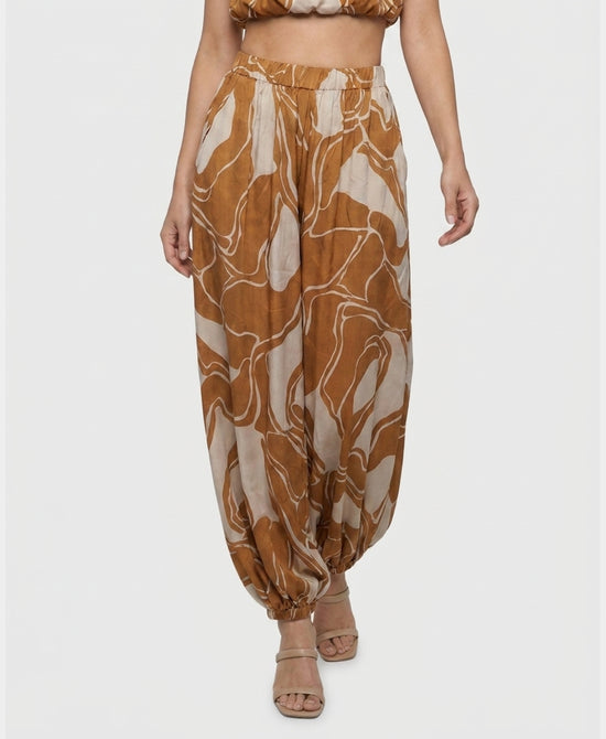
Print Balloon Pants in CAMEL/BEIGE view 1